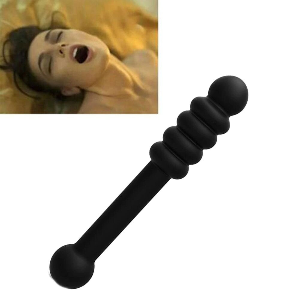 Double Head Dildo Anal Beads Butt Plug Women Manual Silicone Prostate Massager great sex stimulation and pleasure
