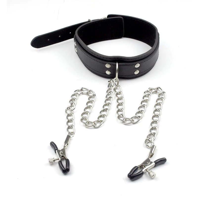 Fetish Nipple Clamps Chain Breast Clip Female Bdsm Leather Collar For Women Erotic Sex Bondage Sex Toys For Couples Adult Games