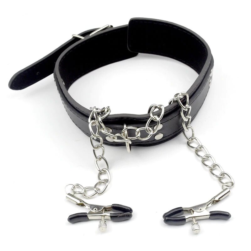 Fetish Nipple Clamps Chain Breast Clip Female Bdsm Leather Collar For Women Erotic Sex Bondage Sex Toys For Couples Adult Games