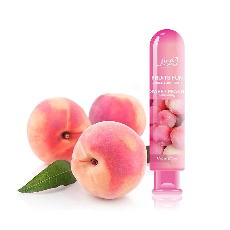 80ml Edible Fruit Flavor Lubricant Water Based Non Toxic Lubricant Sexual Anal Oral Gel Sex Lube For Couple Adult Sex Products Peach Flavoured