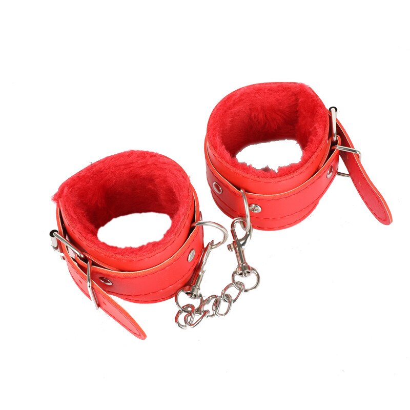 Sexy BDSM Bondage Set Plush Ankle Handcuffs With Whip Rope Erotic Accessories Handcuffs Adult Sex Toys For Woman Couples