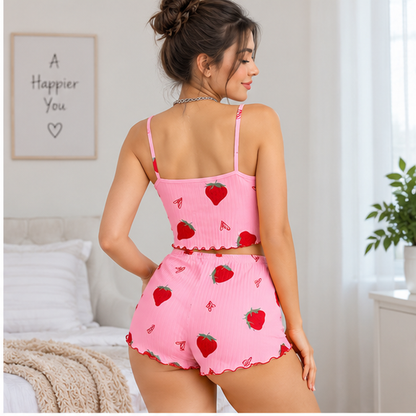 Women's Ribbed Babydoll Nightwear – Berry Pink