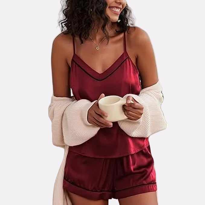 Women’s Spaghetti Strap Sleeveless Nightwear – Maroon