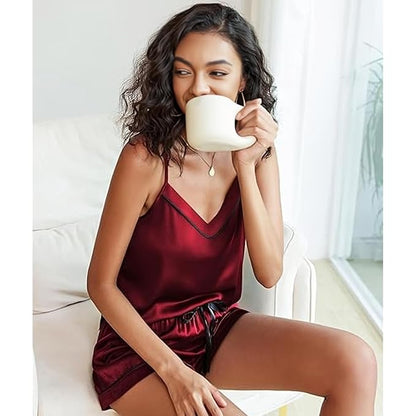 Women’s Spaghetti Strap Sleeveless Nightwear – Maroon
