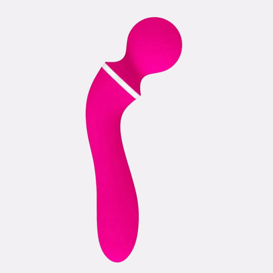 Dual Motor Personal Wellness Massager with 10 Speeds & 3 Interchangeable Attachments – Pink