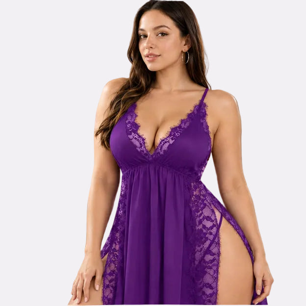 Women's Lace Trim Babydoll Nightwear,