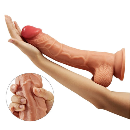 10 Inch Curved Textured Dildo