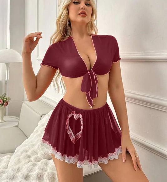 Premium Women's Sheer Mesh Lingerie Set