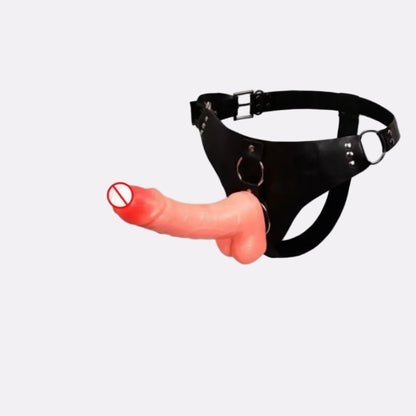 8 Inch Vibrating Hollow Strap-On Belt