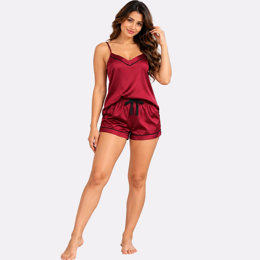 Women’s Spaghetti Strap Sleeveless Nightwear – Maroon