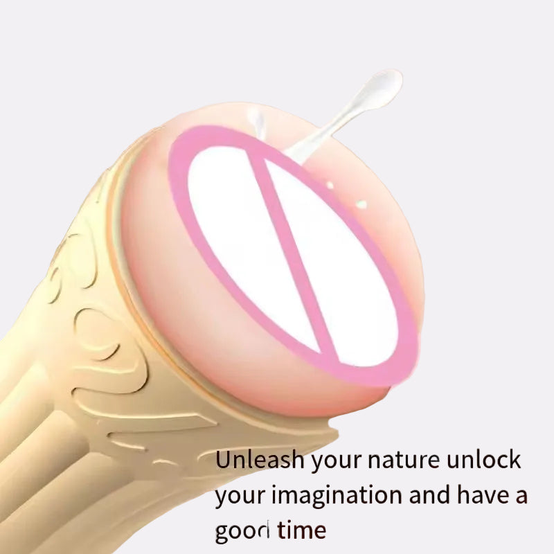 Male Pocket Wellness Massager Cup with Ring – Beige