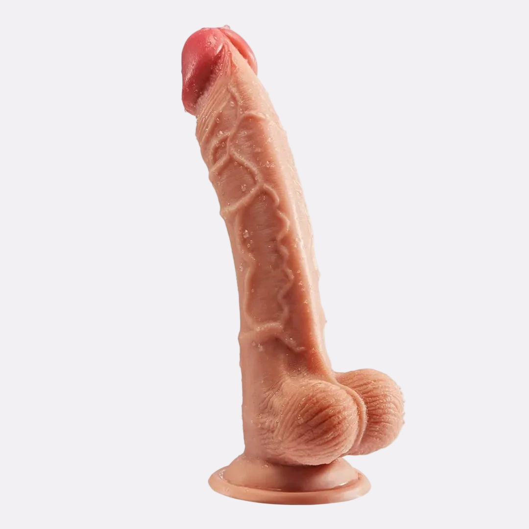 10 Inch Curved Textured Dildo