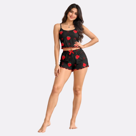 Women's Ribbed Babydoll Nightwear – Black Cut Love
