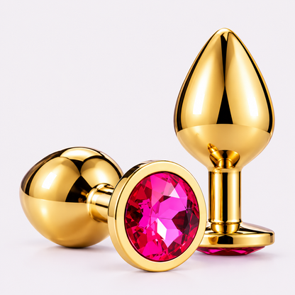 La Privado Wellness Gold-Plated Jewel Personal Wellness Accessory – Pink Gemstone Design