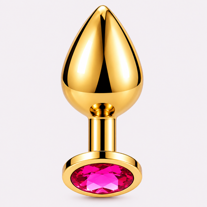 La Privado Wellness Gold-Plated Jewel Personal Wellness Accessory – Pink Gemstone Design