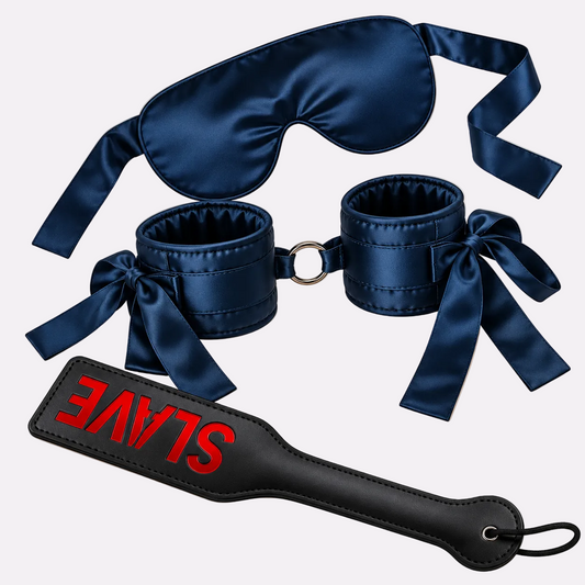 Premium Satin Accessory Set – Eye Mask, Wrist Cuffs & Paddle