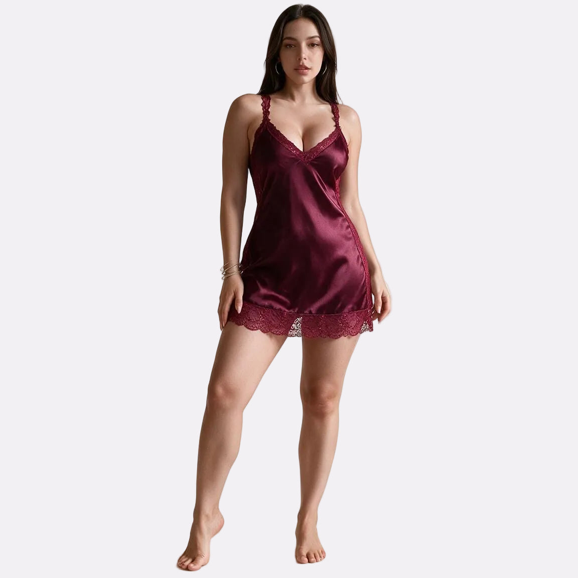 Women’s Premium Chemise Nightwear – Maroon & Purple