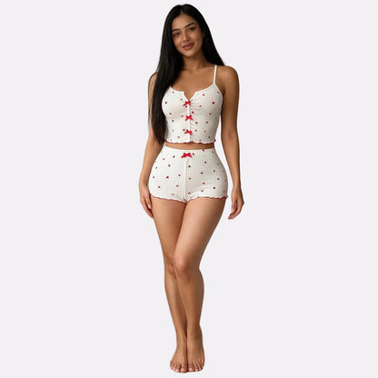 Women's Ribbed Babydoll Nightwear – White