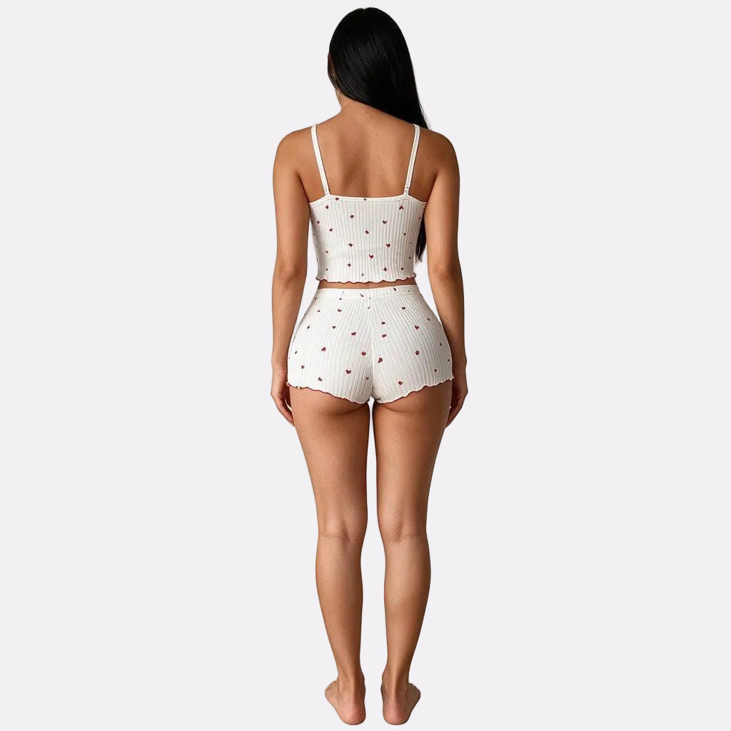 Women's Ribbed Babydoll Nightwear – White