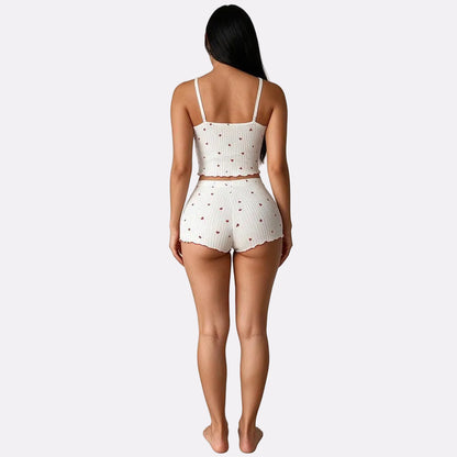 Women's Ribbed Babydoll Nightwear – White