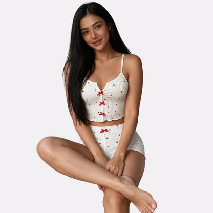 Women's Ribbed Babydoll Nightwear – White