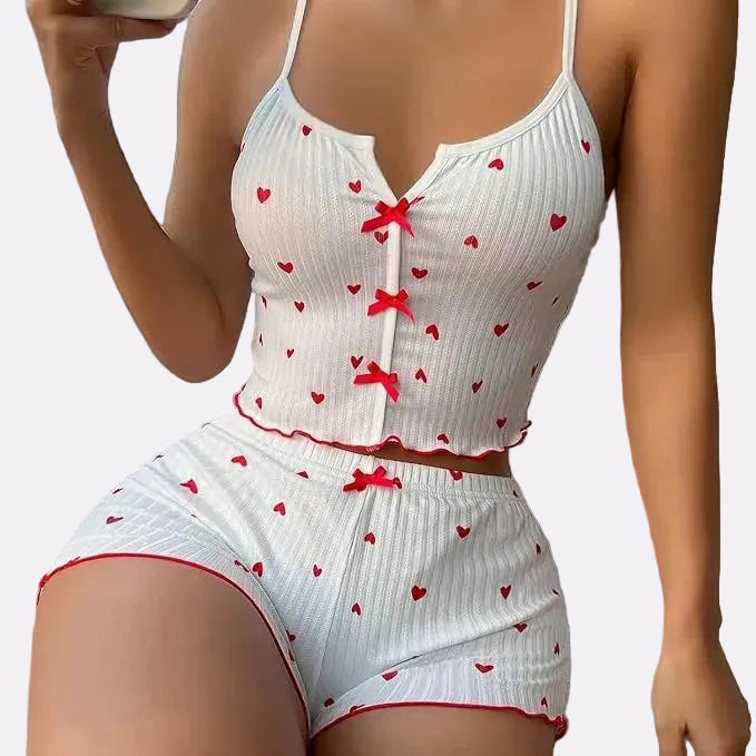 Women's Ribbed Babydoll Nightwear – White