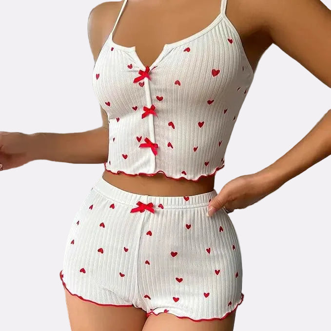 Women's Ribbed Babydoll Nightwear – White