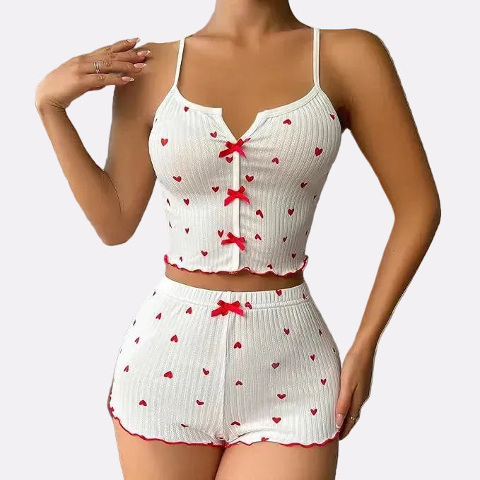 Women's Ribbed Babydoll Nightwear – White