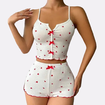 Women's Ribbed Babydoll Nightwear – White