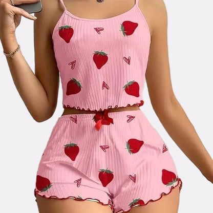 Women's Ribbed Babydoll Nightwear – Berry Pink
