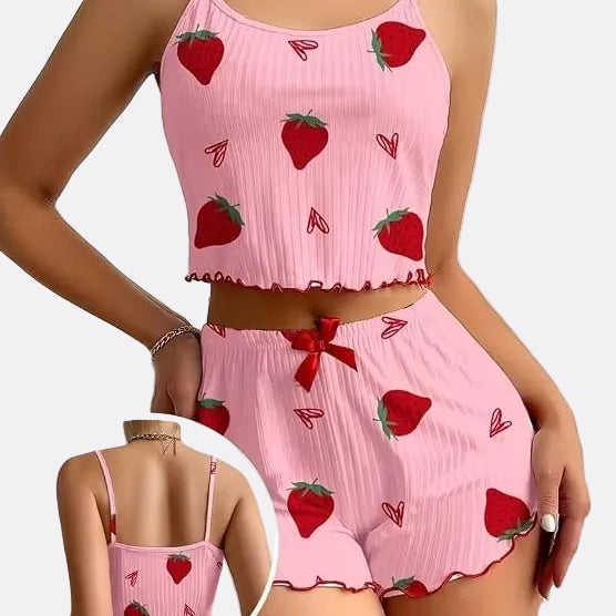 Women's Ribbed Babydoll Nightwear – Berry Pink