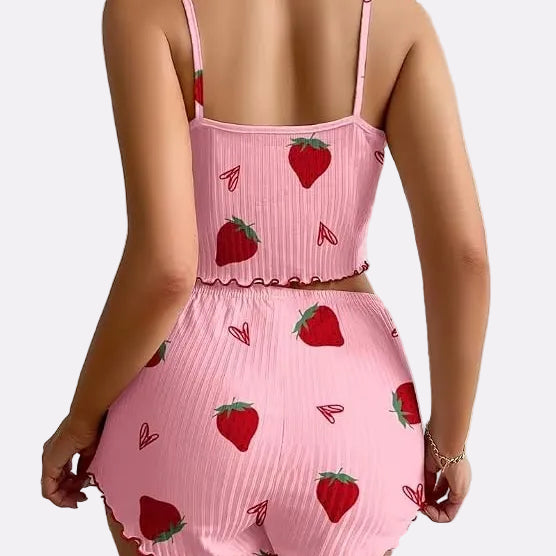 Women's Ribbed Babydoll Nightwear – Berry Pink