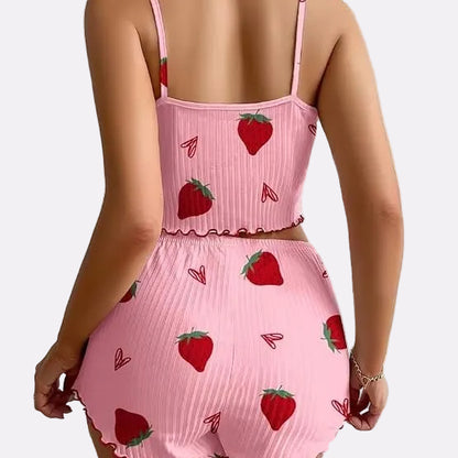 Women's Ribbed Babydoll Nightwear – Berry Pink