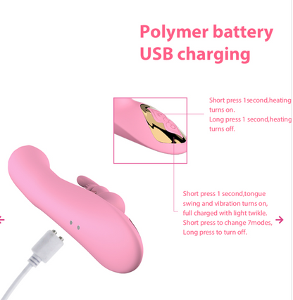 Dual Vibrating Rabbit Wellness Massager – 7 Modes, Magnetic Rechargeable & IPX6 Waterproof