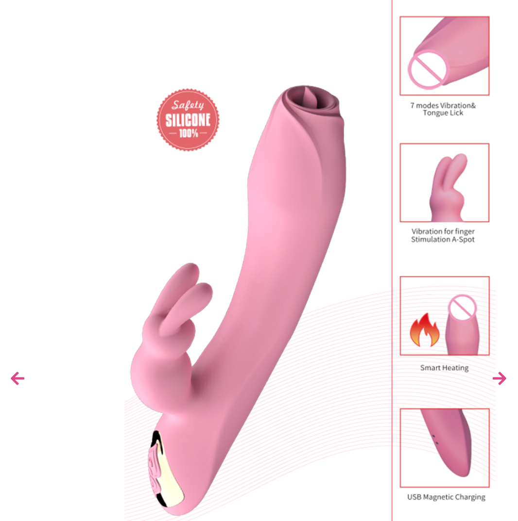 Dual Vibrating Rabbit Wellness Massager – 7 Modes, Magnetic Rechargeable & IPX6 Waterproof