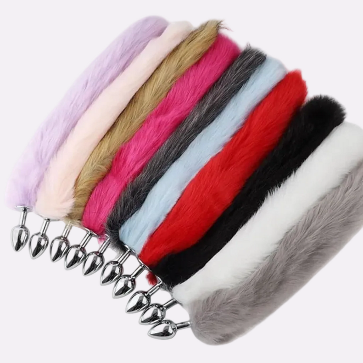 Soft Furry Tail Wellness Accessory – 40 cm with Silver-Tone Design