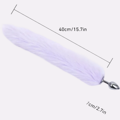 Soft Furry Tail Wellness Accessory – 40 cm with Silver-Tone Design