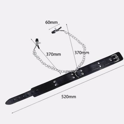 Black Adjustable Collar & Chain Wellness Accessory Set