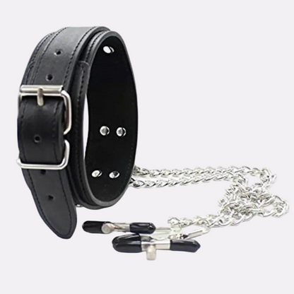 Black Adjustable Collar & Chain Wellness Accessory Set