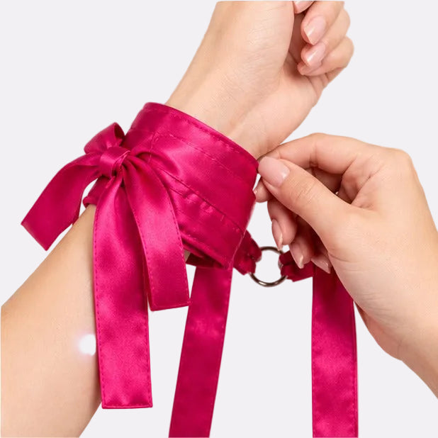 Women’s Satin Wrist Cuffs – Adjustable Tie Strap Accessory