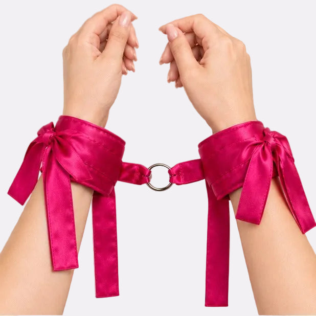 Women’s Satin Wrist Cuffs – Adjustable Tie Strap Accessory